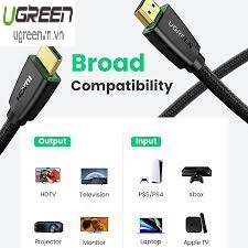 Cáp HDMI 2.0 dài 5m hỗ trợ full HD 4Kx2K chính hãng Ugreen 40412 cao cấp